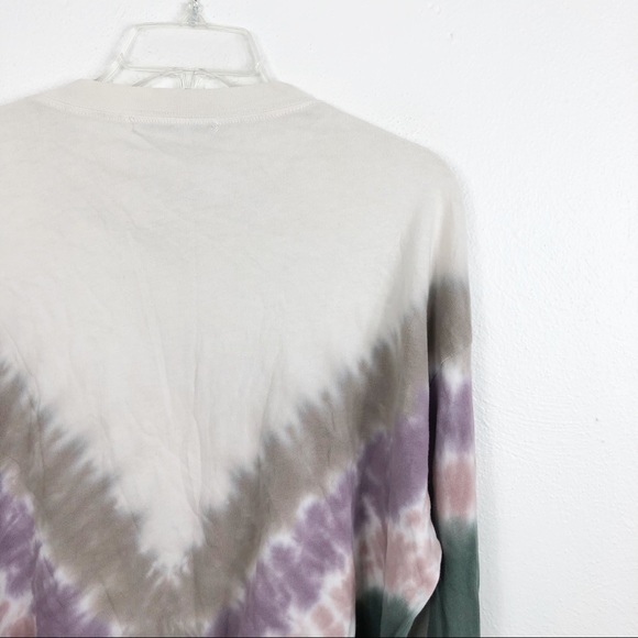 Daydreamer Dusty Rose Tie Dye Long Sleeve Crewneck Slightly Cropped Top - Picture 10 of 11